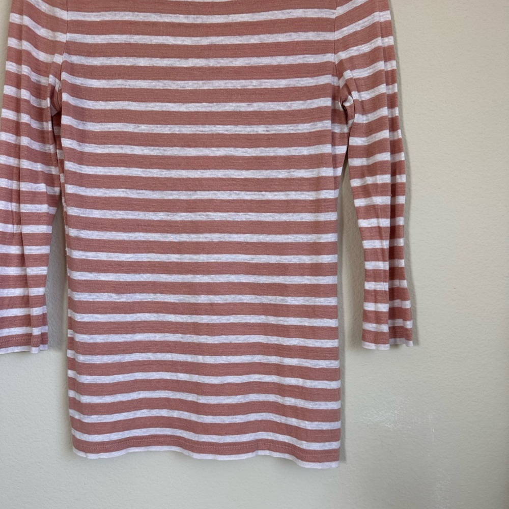 Tory Burch Linen Striped Boatneck Top - Picture 4 of 9